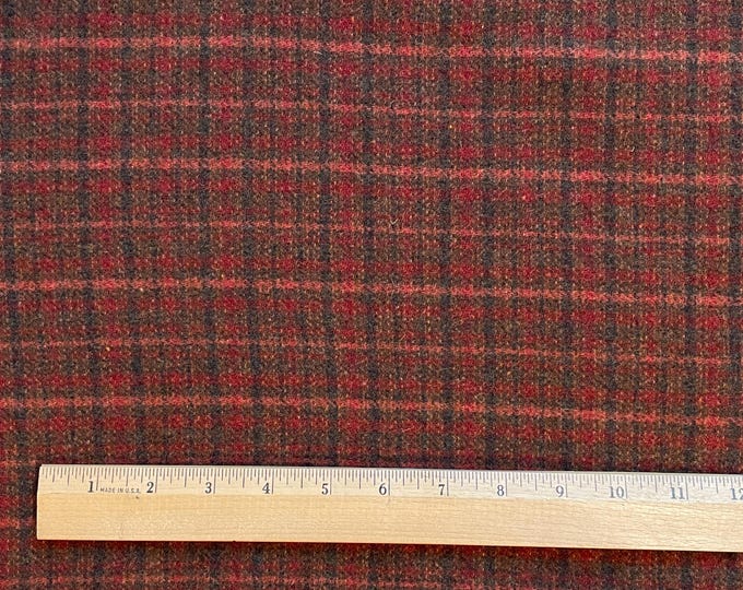 Christmas Plaid, Felted Wool Fabric for Rug Hooking, Wool Appliqué, Sewing and Crafts