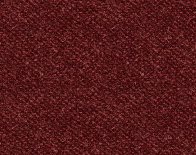 Cotton Woolies Red Nubby Tweed Flannel, 100% COTTON, MASF18507-R, for Sewing, Wool Appliqué and Crafts. Sold by the half-yard.