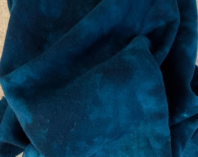 Dark Peacock, Hand Dyed, Felted Wool Fabric for Rug Hooking, Wool Appliqué, Sewing and Crafts