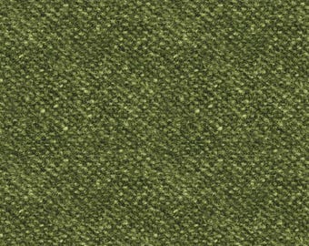 Woolies Green Nubby Tweed Flannel, 100% Cotton, MASF18507-G, for Sewing, Quilting, Wool Appliqué and Crafts. Sold by the half-yard
