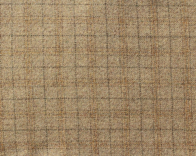 Maize Plaid, Felted Wool Fabric for Rug Hooking, Wool Applique and Crafts