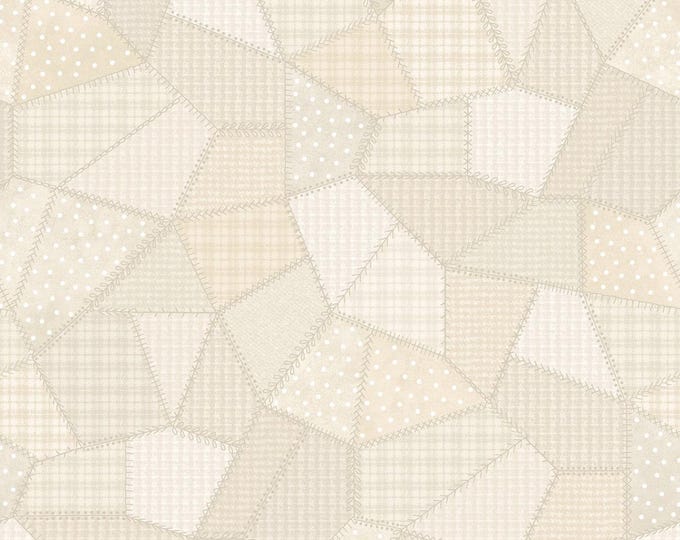 COTTON Patchwork Quilt Cream Flannel, F11310-E, 100% COTTON, Sold by the Half-Yard.