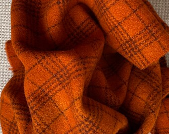 Spiced Pumpkin Plaid, Hand Dyed Fat Quarter, Felted Wool for Rug Hooking, Wool Applique and Crafts