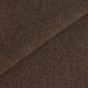 Black and Brown Herringbone, Felted Wool Fabric for Rug Hooking, Wool Applique, Crafts & Sewing