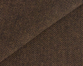 Black and Brown Herringbone, Felted Wool Fabric for Rug Hooking, Wool Applique, Crafts & Sewing