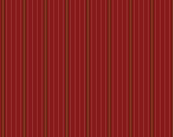 Yarn Dyed Cotton Fabric, Red Back Porch Stripe, #3390Y-88, Sold in 1/2 yd Increments