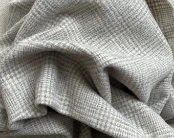 Gray and Natural Glen Plaid, Felted Wool Fabric for Rug Hooking, Wool Appliqué, Sewing and Crafts