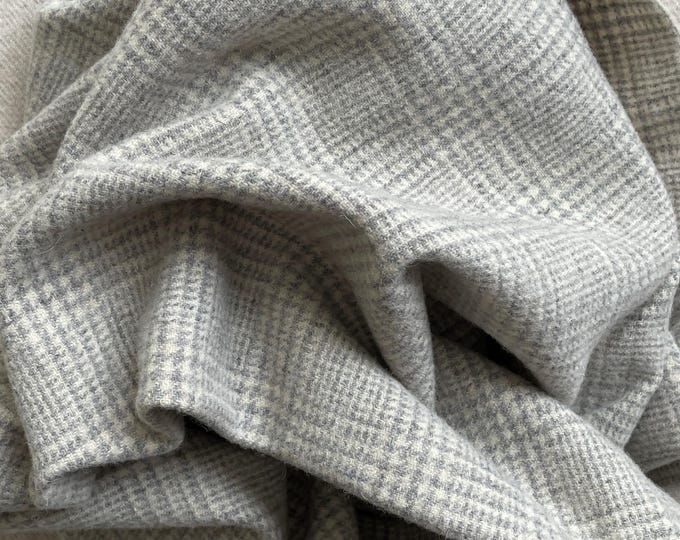 Gray and Natural Glen Plaid, Felted Wool Fabric for Rug Hooking, Wool Appliqué, Sewing and Crafts