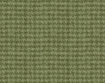 Cotton Woolies Light Green Houndstooth Flannel, 100% COTTON, MASF18503-G3, for Sewing, Quilting, Wool Appliqué & Crafts. Sold by the 1/2 yd.