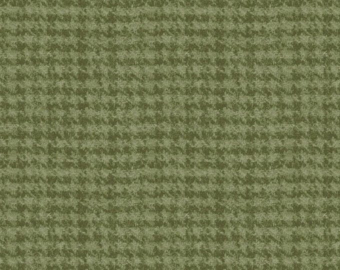 Woolies Light Green Houndstooth Flannel, 100% Cotton, MASF18503-G3, for Sewing, Quilting, Wool Appliqué and Crafts. Sold by the half-yard