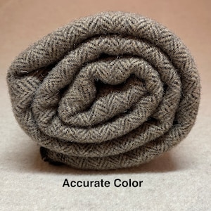 Reversible Brown Herringbone, Felted Wool Fabric for Rug Hooking, Wool Applique and Crafts
