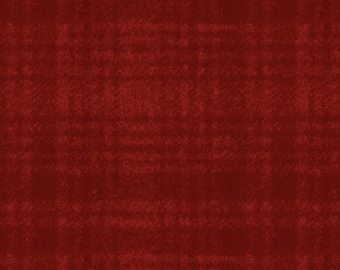 Cotton Woolies Dark Red Windowpane Flannel, 100% Cotton, MASF18501-R2, for Sewing, Wool Appliqué and Craft Projects. Sold by the half-yard.
