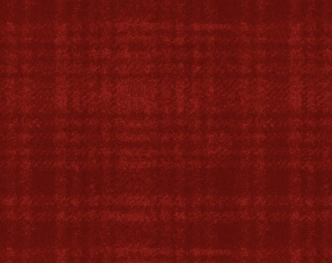 Cotton Woolies Dark Red Windowpane Flannel, 100% Cotton, MASF18501-R2, for Sewing, Wool Appliqué and Craft Projects. Sold by the half-yard.