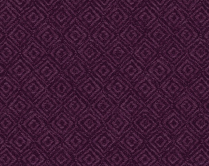 Cotton Woolies Deep Purple On Point Flannel, 100% COTTON, MASF9422-V, for Sewing, Wool Appliqué and Craft Projects. Sold by the half-yard.