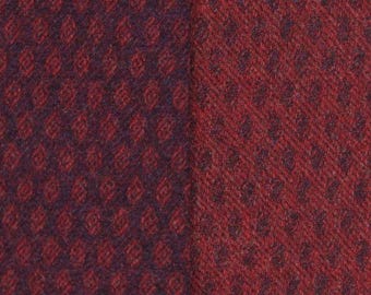 Red and Black Jacquard, Felted Wool Fabric for Rug Hooking, Wool Appliqué, Sewing and Crafts