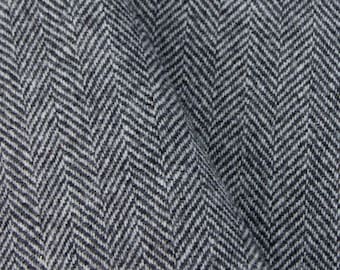Black and White Herringbone, Felted Wool for Rug Hooking, Wool Applique and Crafts