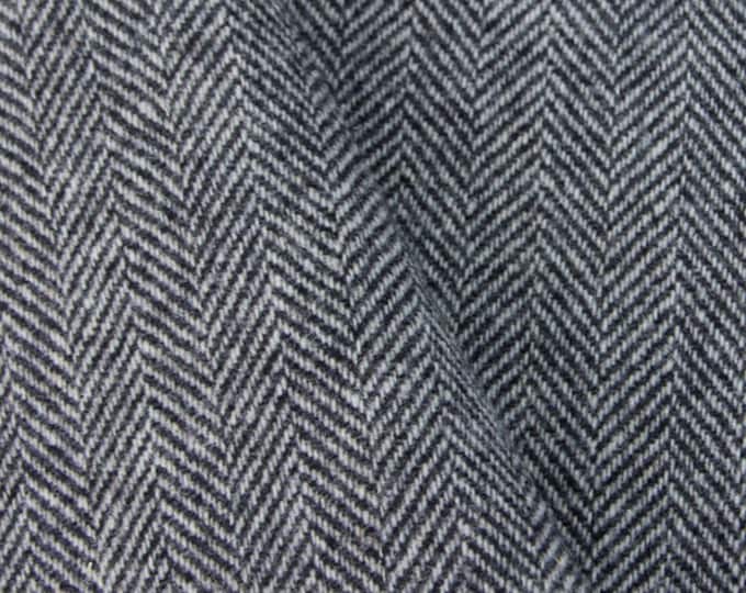 Black and White Herringbone, Felted Wool for Rug Hooking, Wool Applique and Crafts