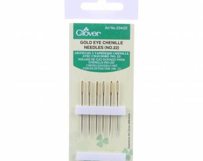 Chenille Needles, Clover Gold Eye, Size 22 or Size 24