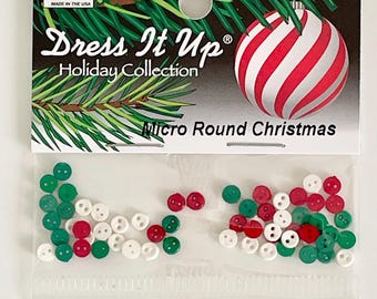 Micro Round Christmas Buttons, from Dress It Up