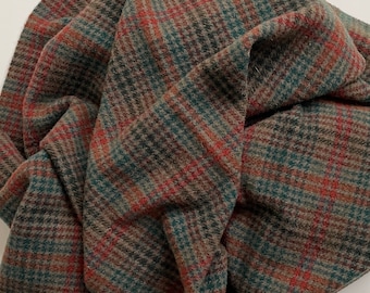 Salamander Plaid, Felted Wool Fabric for Rug Hooking, Wool Applique and Crafts