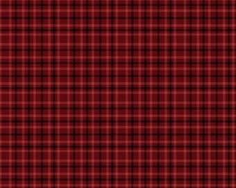 Yarn Dyed Cotton Fabric, Red Back Porch Plaid, #3387Y-88, Sold in 1/2 yd Increments