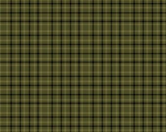 Yarn Dyed Cotton Fabric, Green Back Porch Plaid, #3387Y-66, Sold in 1/2 yd Increments