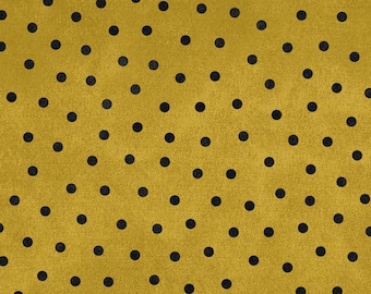 Cotton Woolies Yellow Polka Dots Flannel, 100% COTTON, MASF18506-S2, for Sewing, Quilting, Wool Appliqué and Crafts. Sold by the half-yard