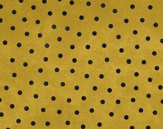 Woolies Yellow Polka Dots Flannel, 100% Cotton, MASF18506-S2, for Sewing, Quilting, Wool Appliqué and Crafts. Sold by the half-yard