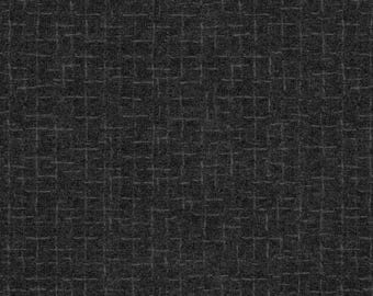 Cotton Woolies Charcoal Crosshatch Flannel, 100% Cotton, MASF18510-K, for Sewing, Wool Appliqué, and Craft Projects. Sold by the Half-Yard.