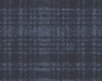 Cotton Woolies Dark Navy Windowpane Flannel, 100% Cotton, MASF18501-N, for Sewing, Wool Appliqué and Crafts. Sold by the half-yard.
