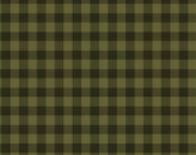 Yarn Dyed Cotton Fabric, Green Back Porch Check, #3382Y-66, Sold in 1/2 yd Increments