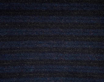 Black and Navy Blue Stripe, Felted Wool Fabric for Rug Hooking, Wool Applique and Crafts