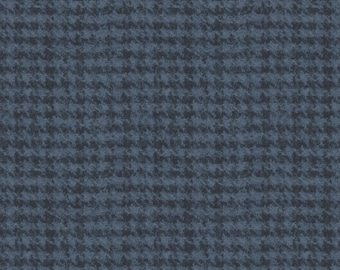 Cotton Woolies Navy Houndstooth Flannel, 100% COTTON, MASF18503-N, for Sewing, Wool Appliqué and Craft Projects. Sold by the half-yard.