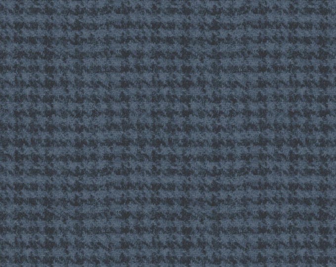 Cotton Woolies Navy Houndstooth Flannel, 100% COTTON, MASF18503-N, for Sewing, Wool Appliqué and Craft Projects. Sold by the half-yard.