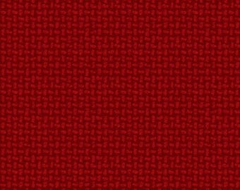 Woolies Dark Red Basket Weave Flannel, 100% Cotton, MASF18509-R, for Sewing, Quilting, Wool Appliqué and Craft. Sold by the half-yard