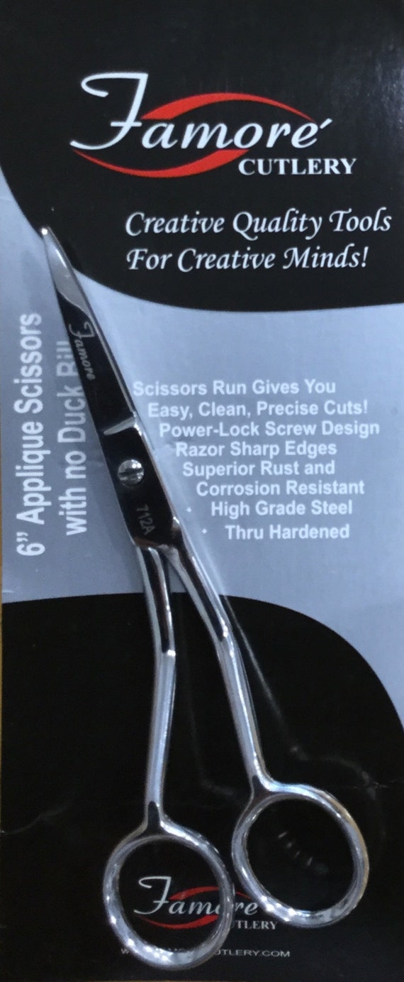 6 Left Hand Duck Bill Applique Scissors, Famore Cutlery