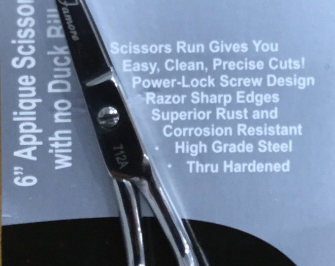 Famore 6" Bent Handle Applique Scissors for Use in Rug Hooking