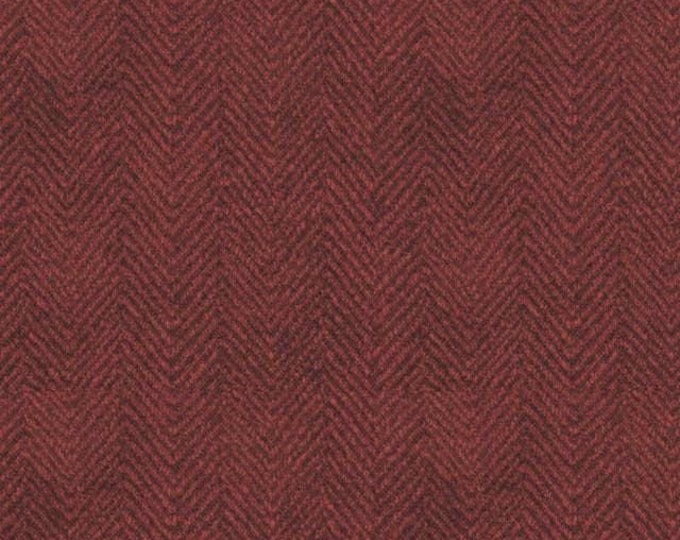 Cotton Woolies Red Herringbone Flannel, 100% COTTON, MASF1841-R2, for Sewing, Quilting, Wool Appliqué and Crafts. Sold by the half-yard