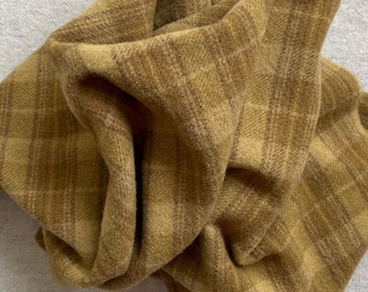Goldenrod Plaid, Felted Wool Fabric for Rug Hooking, Wool Appliqué, Sewing and Crafts