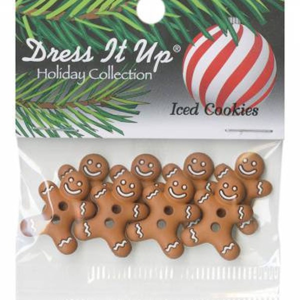 Iced Cookies, Gingerbread Buttons, 7 pieces
