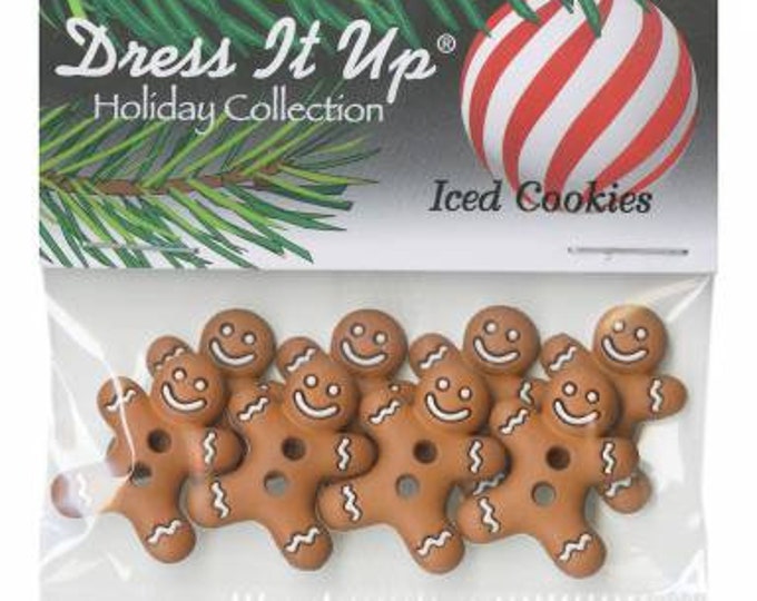 Iced Cookies, Gingerbread Buttons, 7 pieces