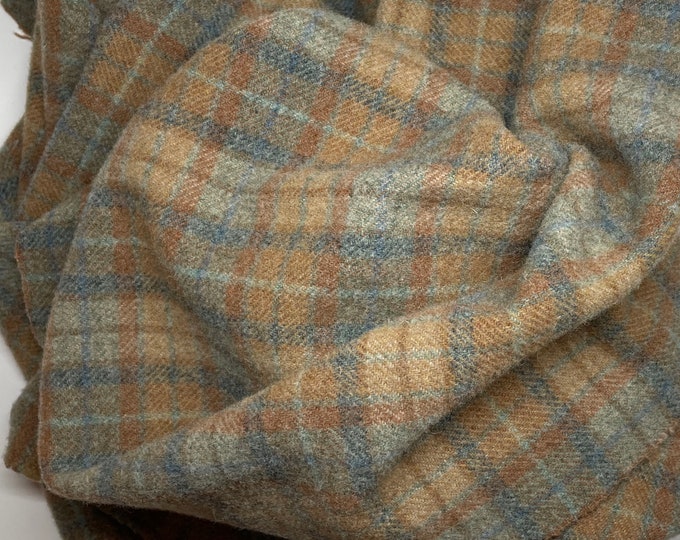 Pastel Plaid, Felted Wool Fabric for Rug Hooking, Wool Applique and Crafts