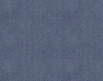 Cotton Woolies Dusty Blue Herringbone Flannel, 100% COTTON, MASF1841-B3, for Sewing, Wool Appliqué and Craft Projects. Sold by the Half-Yard