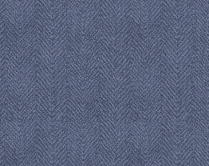 Cotton Woolies Dusty Blue Herringbone Flannel, 100% COTTON, MASF1841-B3, for Sewing, Wool Appliqué and Craft Projects. Sold by the Half-Yard