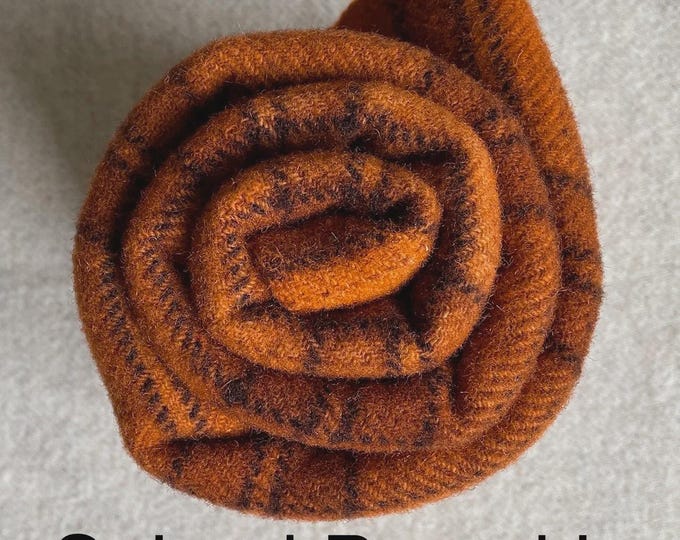Spiced Pumpkin Plaid, Hand Dyed Wool Fat Quarters, for Rug Hooking, Wool Appliqué, Crafts and Sewing
