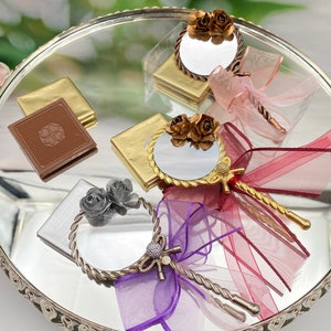 Chocolate Wedding Favor, Mini Hand Mirror and Chocolate Favor, Wedding Favor Guest, Chocolate Gift Box, Engagement, Nikkah, Bridal Favor image 9