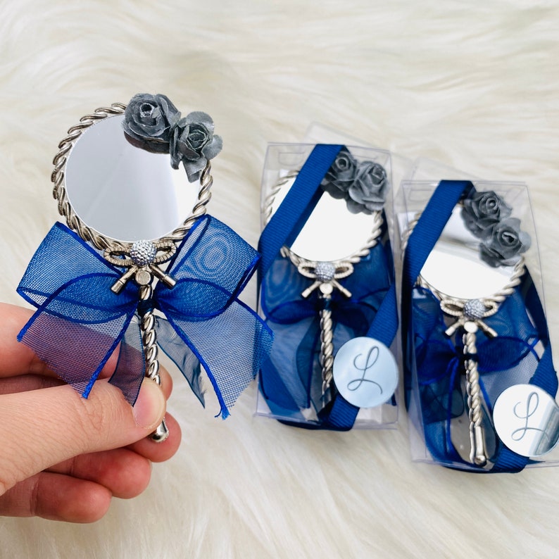 Chocolate Wedding Favor, Mini Hand Mirror and Chocolate Favor, Wedding Favor Guest, Chocolate Gift Box, Engagement, Nikkah, Bridal Favor image 3