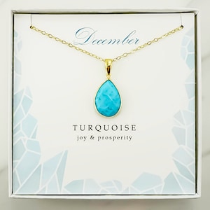 December Birthstone Necklace - Turquoise, Turquoise Gemstone Necklace,  Turquoise Gemstone, Birthstone Necklace, Birthstone Jewelry