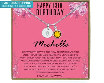 13th Birthday Girl, 13 Year Old Girl Gifts, Teen Girl Gifts, Gifts for 13 Year Old Girl, 13th Birthday Necklace, Officially a Teenager Gift