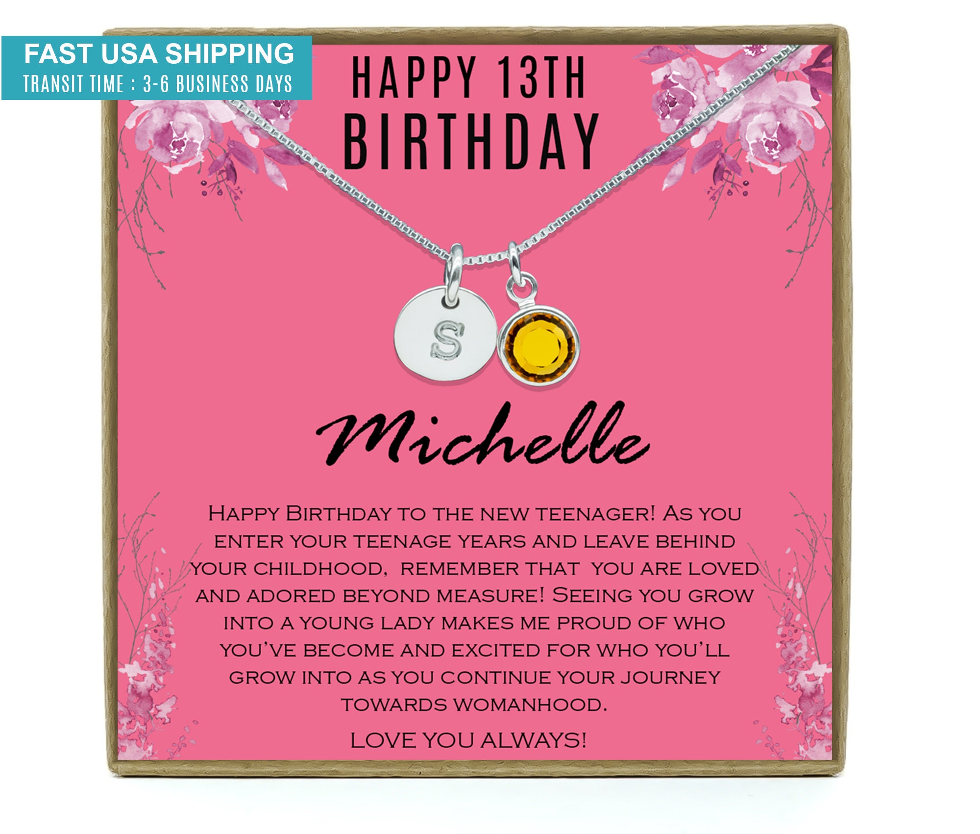 13th Birthday Girl Official Teenager, Thirteenth Birthday Necklace, Gi -  Sayings into Things